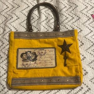 Military tent tote bag mustard yellow new
